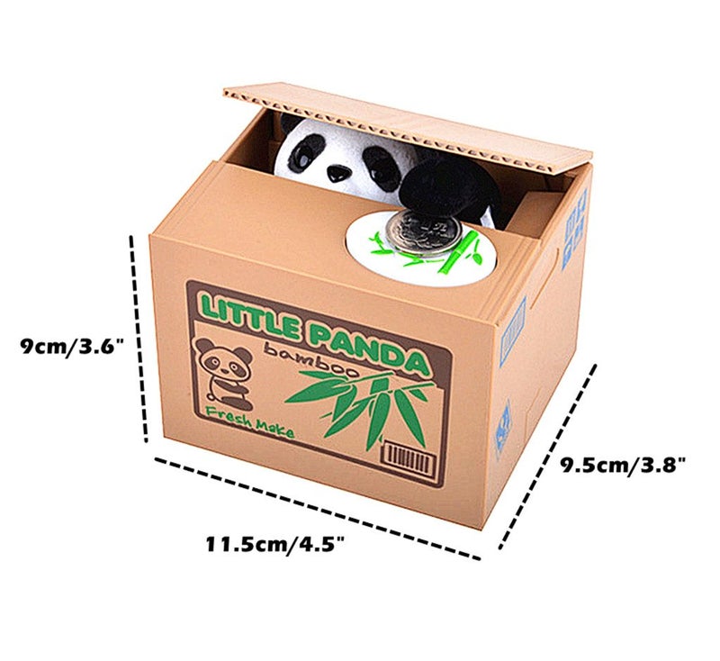 ALIMITOPIA Saving Money Box,Vocal Mischief Stealing Coin Piggy Bank Coin Storage Pot(Cartoon Panda) - Image 2